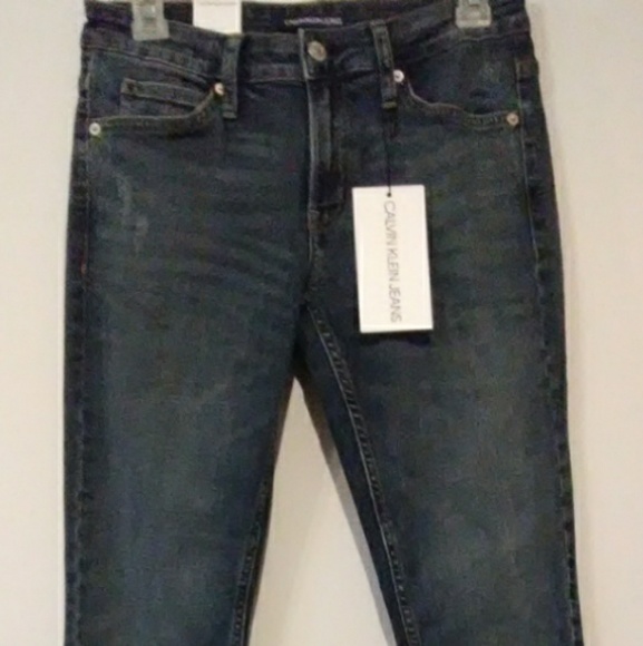 NWT CALVIN KLEIN JEANS CHARLIE BLUE MID RISE - Picture 1 of 4